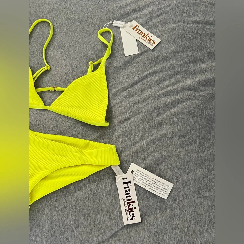 Neon yellow ribbed Frankie’s bikini